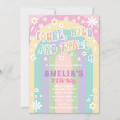 若い野生と3つの誕生日の招待 招待状 (正面)