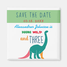 若い野生の3人の恐竜が日付を救う マグネット