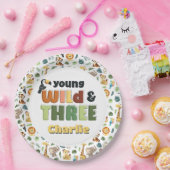 若い野生の3動物園サファリ動物の誕生日パーティー ペーパープレート (パーティー)