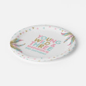 若い野生及び3誕生会の紙皿7" ペーパープレート (アングル)