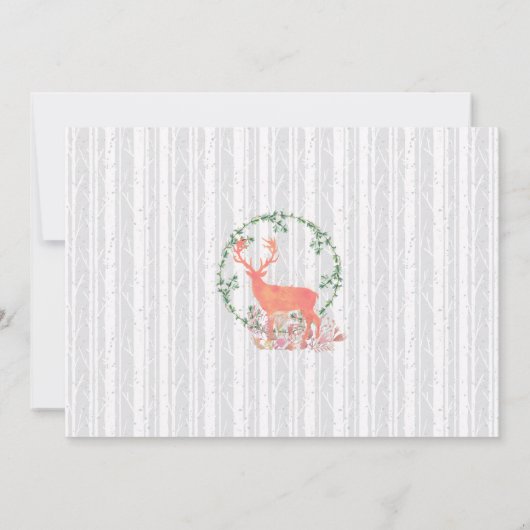 若い降雨が赤ちゃんシャワーを浴びる 招待状 (裏面)