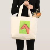 若い馬、子馬、水色バッグ ラージトートバッグ (正面(商品))