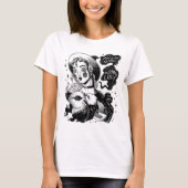 若い魔女とウサギ Tシャツ (正面)