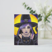 若い魔女と猫 ポストカード (スタンド正面)
