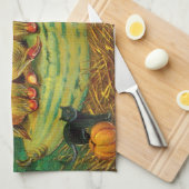 若い魔女の醸造:マジック祭壇のカボチャの男性 キッチンタオル (四つ折り)