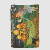 若い魔女の醸造:マジック祭壇のカボチャの男性 ゴルフタオル (正面)