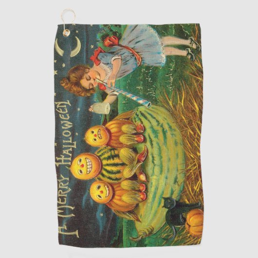 若い魔女の醸造:マジック祭壇のカボチャの男性 ゴルフタオル (正面)