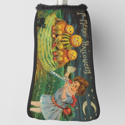 若い魔女の醸造:マジック祭壇のカボチャの男性 ゴルフヘッドカバー (回転90)