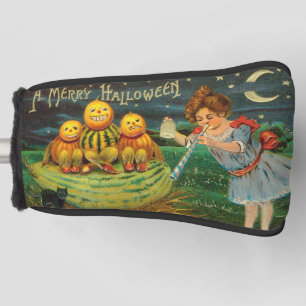 若い魔女の醸造：マジック祭壇のカボチャの男性 ゴルフヘッドカバー