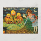 若い魔女の醸造:マジック祭壇のカボチャの男性 ポストカード (正面)