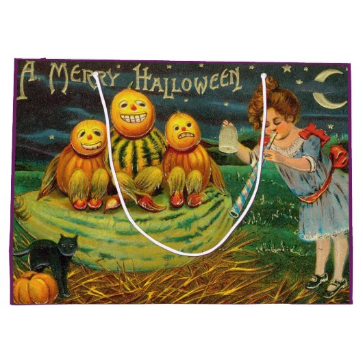 若い魔女の醸造:マジック祭壇のカボチャの男性 ラージペーパーバッグ (裏面)