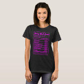 若い黒の女王の栄養事実グラフィック Tシャツ (正面フル)