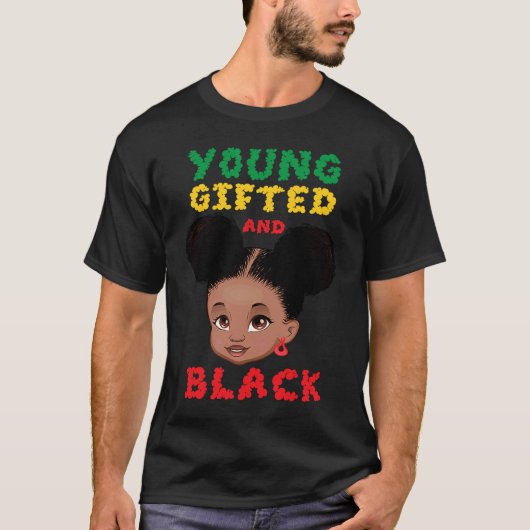 若い黒人のアフリカの女の子子供用 Tシャツ (正面)