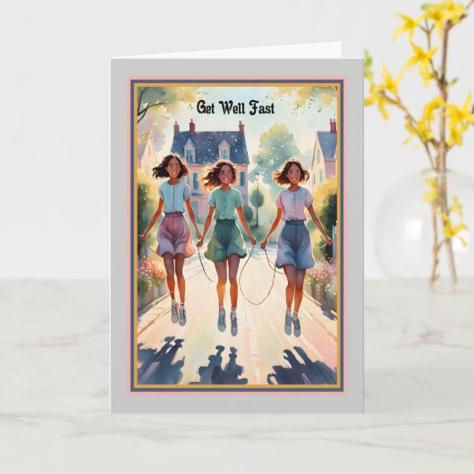 若い黒人の友人のために元気になる カード (黄色い花)