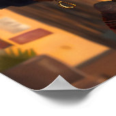 若い黒人の女の子を元気祝づける文化 ポスター (角)