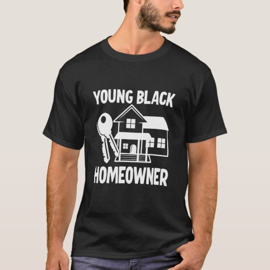 若い黒人住宅所有者 Tシャツ (正面)