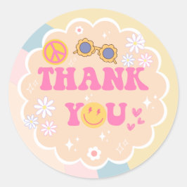 若い、野生&三誕生日ありがとうステッカー ラウンドシール