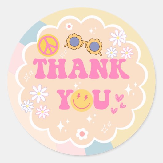 若い、野生&三誕生日ありがとうステッカー ラウンドシール (正面)