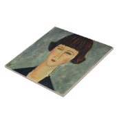 若いBrunette 1917年(キャンバスの油) タイル (側面)