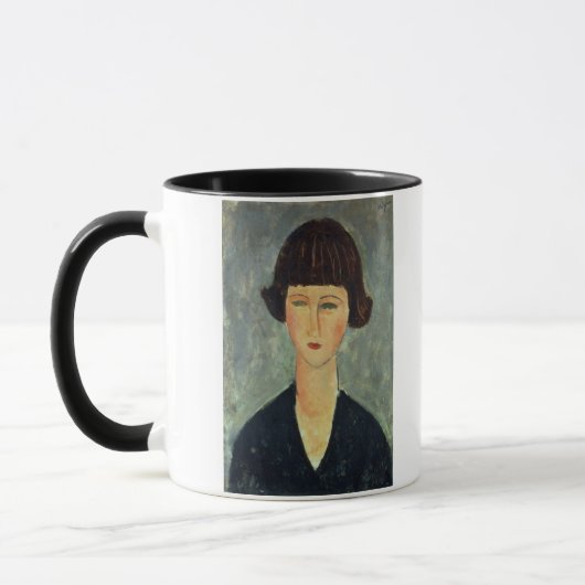 若いBrunette 1917年(キャンバスの油) マグカップ (左)