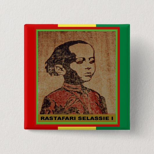 若いRas、若いHaile Selassie I、Jah Rastafari 缶バッジ (正面)