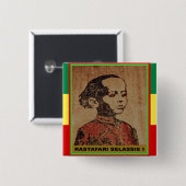 若いRas、若いHaile Selassie I、Jah Rastafari 缶バッジ (正面&裏面)