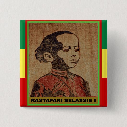 若いRas、若いHaile Selassie I、Jah Rastafari 缶バッジ (正面)