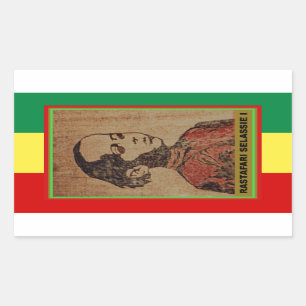若いRas、若いHaile Selassie I、Jah Rastafari 長方形シール