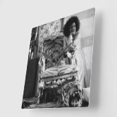 若いSathya Saiのババの時計 スクエア壁時計 (傾斜)