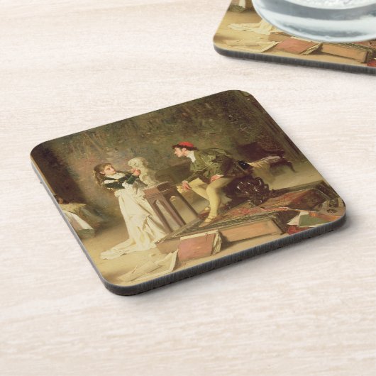 若いSculptress (キャンバスの油) コースター (左側)