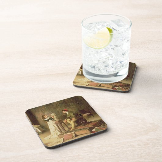 若いSculptress (キャンバスの油) コースター (右側)