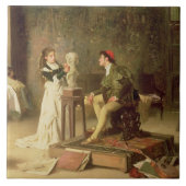 若いSculptress (キャンバスの油) タイル (正面)