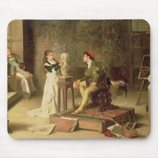 若いSculptress (キャンバスの油) マウスパッド (正面)