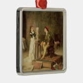 若いSculptress (キャンバスの油) メタルオーナメント (右)