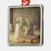若いSculptress (キャンバスの油) メタルオーナメント (左)