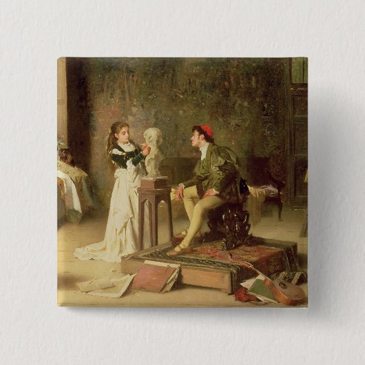 若いSculptress (キャンバスの油) 缶バッジ (正面)