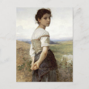 若いShepherdess -若い女の子 ポストカード
