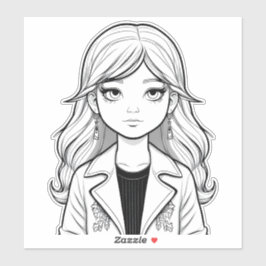 若お洒落い夢想家のポートレート シール