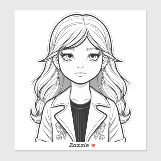 若お洒落い夢想家のポートレート シール (シート)