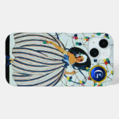 若お洒落女の子美しいファッションブルーモノグラム Case-Mate iPhoneケース (裏面 (横))