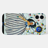 若お洒落女の子美しいファッションブルーモノグラム Case-Mate iPhoneケース (裏面 (横))