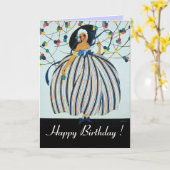 若お洒落女/ハッピーバースデー カード (黄色い花)