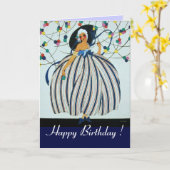 若お洒落女/ハッピーバースデー カード (黄色い花)