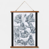 若きゴリラの生活 吊り下げ型タペストリー (正面)