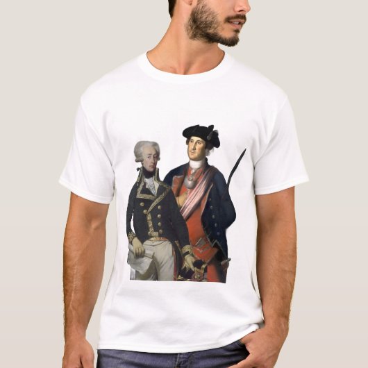 若きジョージ・ワシントンとラファイエット Tシャツ (正面)