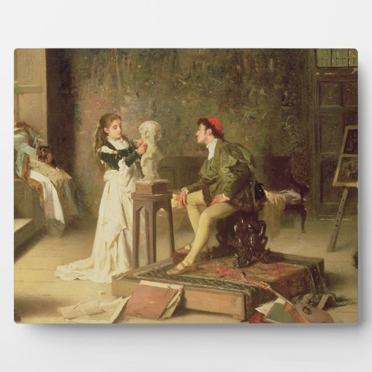 若き彫刻家(油) フォトプラーク (正面)