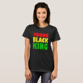 若き黒人の王 アフロアメリカン ブラックヘリテージ アフロ Tシャツ (正面フル)