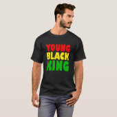 若き黒人の王 アフロアメリカン ブラックヘリテージ アフロ Tシャツ (正面フル)