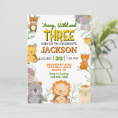 若くてワイルドなサファリ 誕生日パーティー 招待状 (スタンド正面)