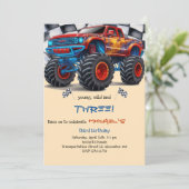 若くてワイルドなモンスターカーボーイの誕生日 招待状 (スタンド正面)